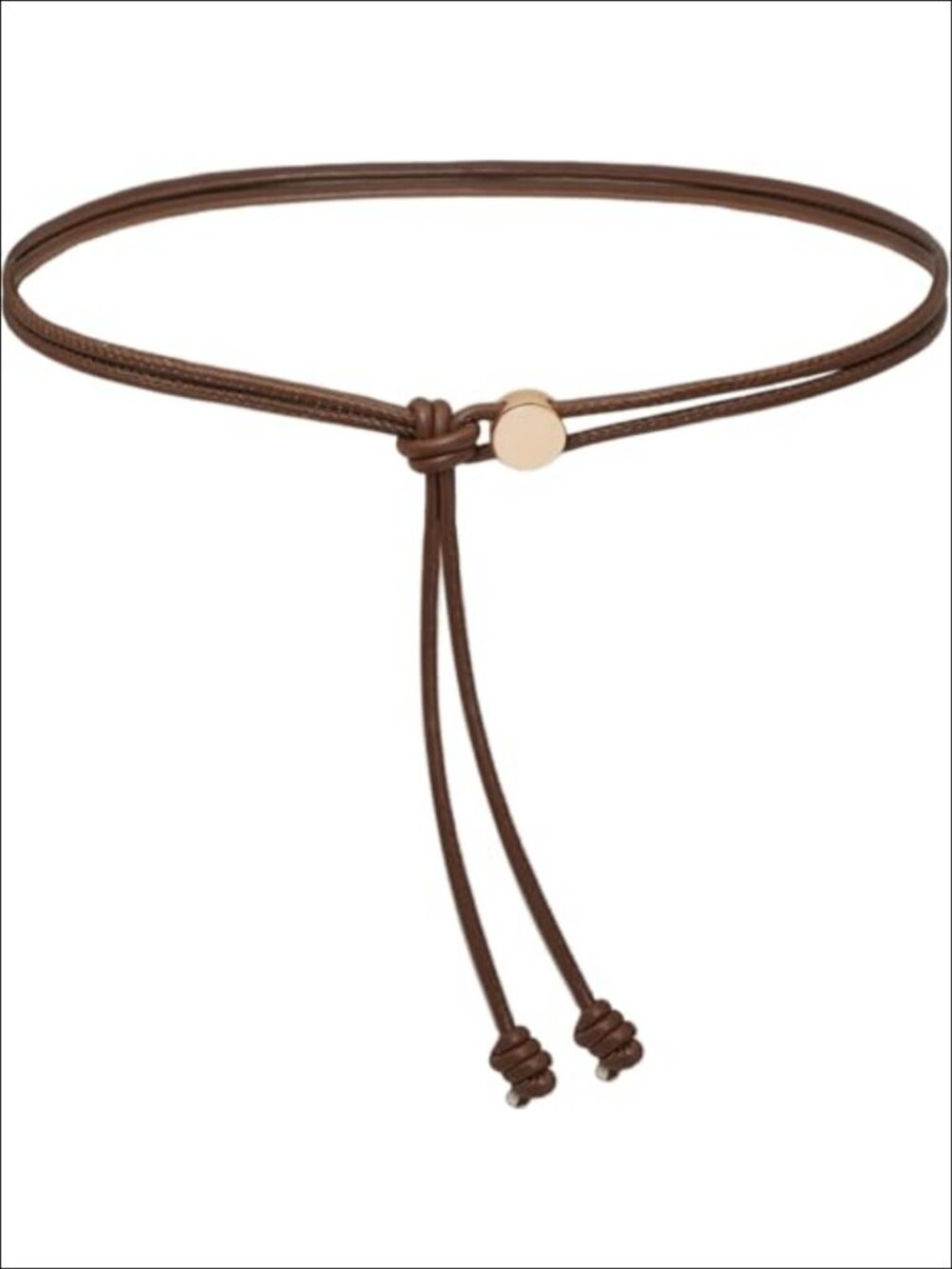 Skinny PU Leather Knotted Rope Belt Thin Waist Tie for Dresses